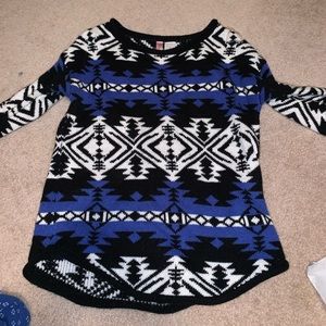 Aztec design, slightly cropped sweater
